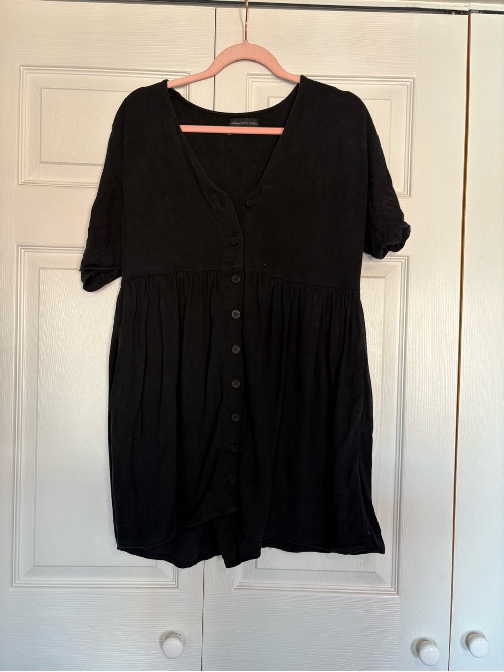 Urban Outfitters Black Button-Front Mini Dress